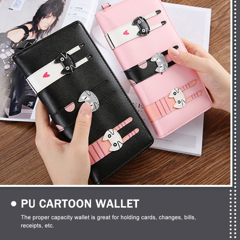 CALLARON Mini Clutch PU Leather Wallet Long Women's Wallet Fashionable and Cute Long Wallet Ladies Student Wallet Kids Wallet