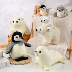 Funtery 7 Pieces Large Stuffed Arctic Animals Set Cute Plush Stuffed Ocean Animal Include Seal Polar Bear Penguin Plush Sea Creature Toys Set for Birthday Wedding Party Favor Gift(Ocean Animals)