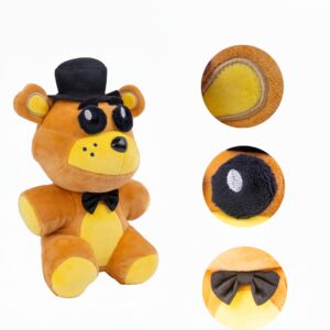 KEOGAU Golden Freddy Black Hat ( in Stock US) - Five Nights Freddy's - Fazbear Collectible Figure - F-N-A-F Nightmare Plush (Golden Bear ) 7''/Toy, Golden Bear Black Hat