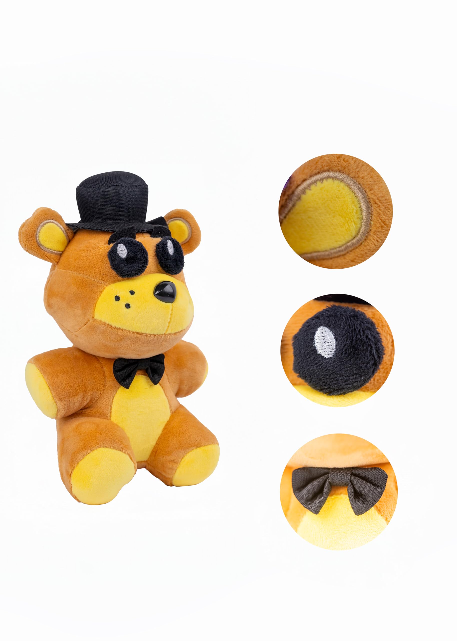 KEOGAU Golden Freddy Black Hat ( in Stock US) - Five Nights Freddy's - Fazbear Collectible Figure - F-N-A-F Nightmare Plush (Golden Bear ) 7''/Toy, Golden Bear Black Hat