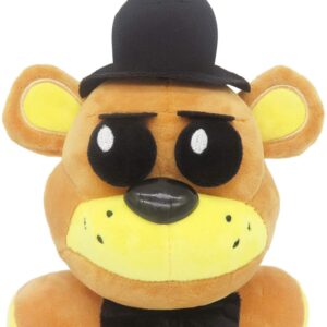 KEOGAU Golden Freddy Black Hat ( in Stock US) - Five Nights Freddy's - Fazbear Collectible Figure - F-N-A-F Nightmare Plush (Golden Bear ) 7''/Toy, Golden Bear Black Hat