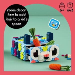 LEGO DOTS Creative Animal Drawer Building Toy 41805, Buildable Treasure Box, Jewelry Box, Desk Caddy, Storage Box, Arts and Crafts DIY Toy Mosaic Making Kit for Creative Kids Boys Girls Age 6+