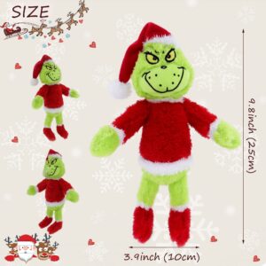 AZATE Christmas Green Monster Plush Toys, Dog Plush, Delightful Gift for Children, Christmas Decorations