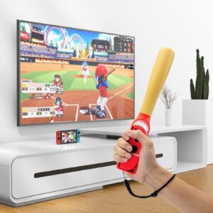 Baseball Bat Handle Grip, CODOGOY Baseball Stick Game Accessories Compatible with Nintendo Switch OLED/ Nintendo Switch, Small Handle Somatosensory Baseball Grip NS Left & Right Handle（2PCS）