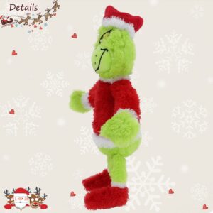 AZATE Christmas Green Monster Plush Toys, Dog Plush, Delightful Gift for Children, Christmas Decorations