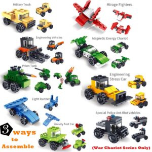 Uvini 30 Boxes Military Vehicles and Engineering Cars Building Brick Sets, 3D Assembly Cars Truck Helicopter for Party Favors, Kids Prizes, Mini Building Block Car Toys for Boys and Girls