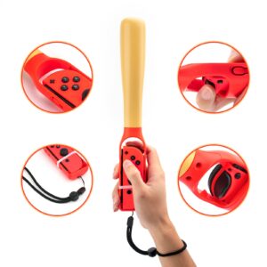 Baseball Bat Handle Grip, CODOGOY Baseball Stick Game Accessories Compatible with Nintendo Switch OLED/ Nintendo Switch, Small Handle Somatosensory Baseball Grip NS Left & Right Handle（2PCS）