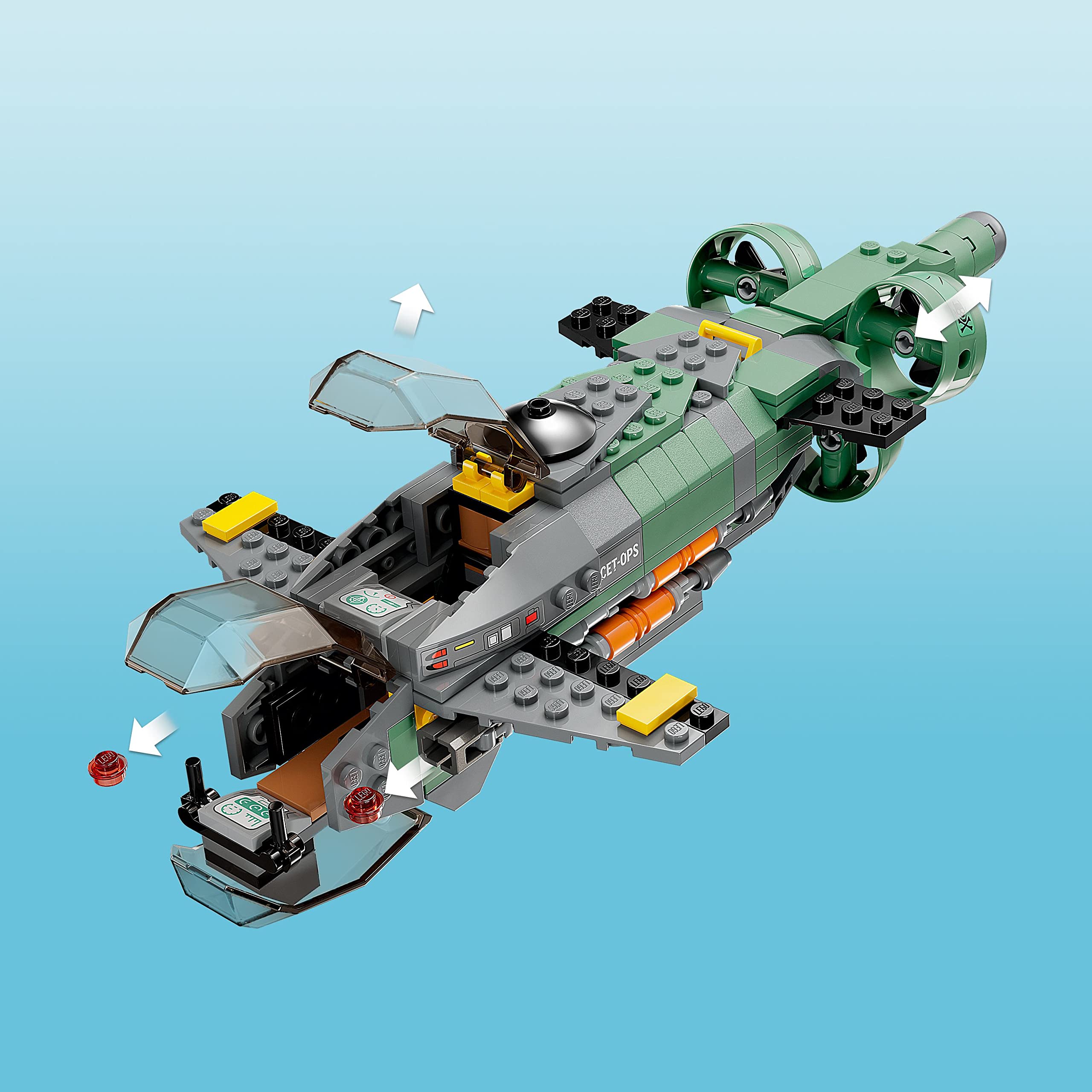 LEGO Avatar: The Way of Water Mako Submarine​ 75577 Buildable Toy Model, Underwater Ocean Set with Alien Fish and Stingray Figures, Movie Gift for Kids and Movie Fans