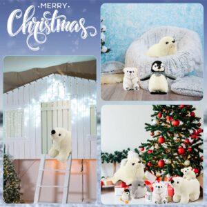 Funtery 7 Pieces Large Stuffed Arctic Animals Set Cute Plush Stuffed Ocean Animal Include Seal Polar Bear Penguin Plush Sea Creature Toys Set for Birthday Wedding Party Favor Gift(Ocean Animals)