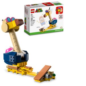 lego super mario conkdor's noggin bopper expansion set 71414, buildable toy to combine with mario, luigi or peach starter course, gift idea for kids 6 plus