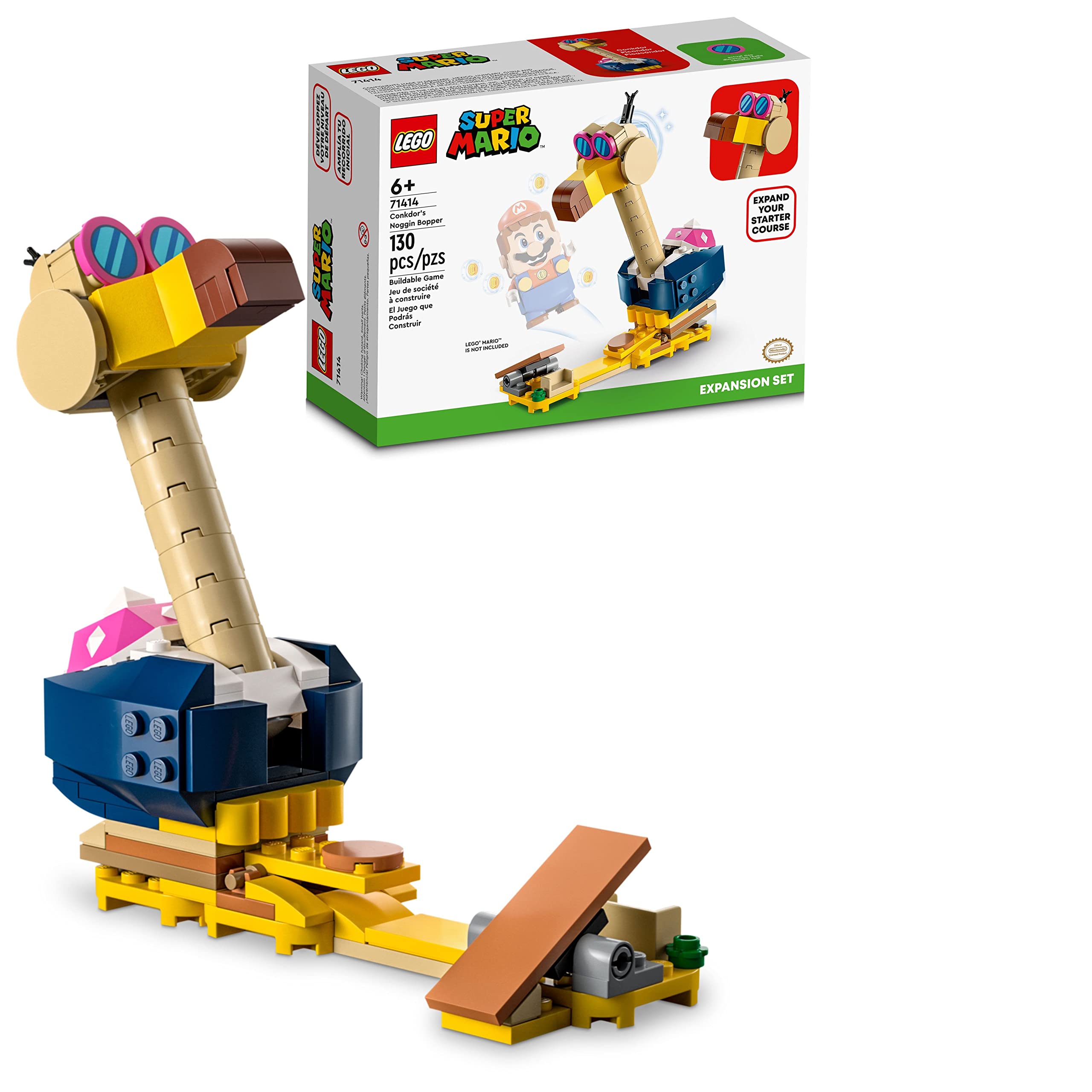 LEGO Super Mario Conkdor's Noggin Bopper Expansion Set 71414, Buildable Toy to Combine with Mario, Luigi or Peach Starter Course, Gift Idea for Kids 6 Plus