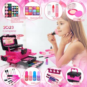 Kids Makeup Kit Toys for Girls - Child Real Makeup Toys for Girls, Washable Make Up for Little Girls, Non ToxicToddlers Pretend Cosmetic Kits,Age 4-12 Year Old Children Gift