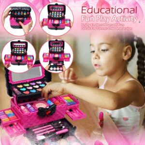 Kids Makeup Kit Toys for Girls - Child Real Makeup Toys for Girls, Washable Make Up for Little Girls, Non ToxicToddlers Pretend Cosmetic Kits,Age 4-12 Year Old Children Gift