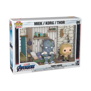 funko pop! moments deluxe: avengers: endgame - thor's house, miek, korg, thor