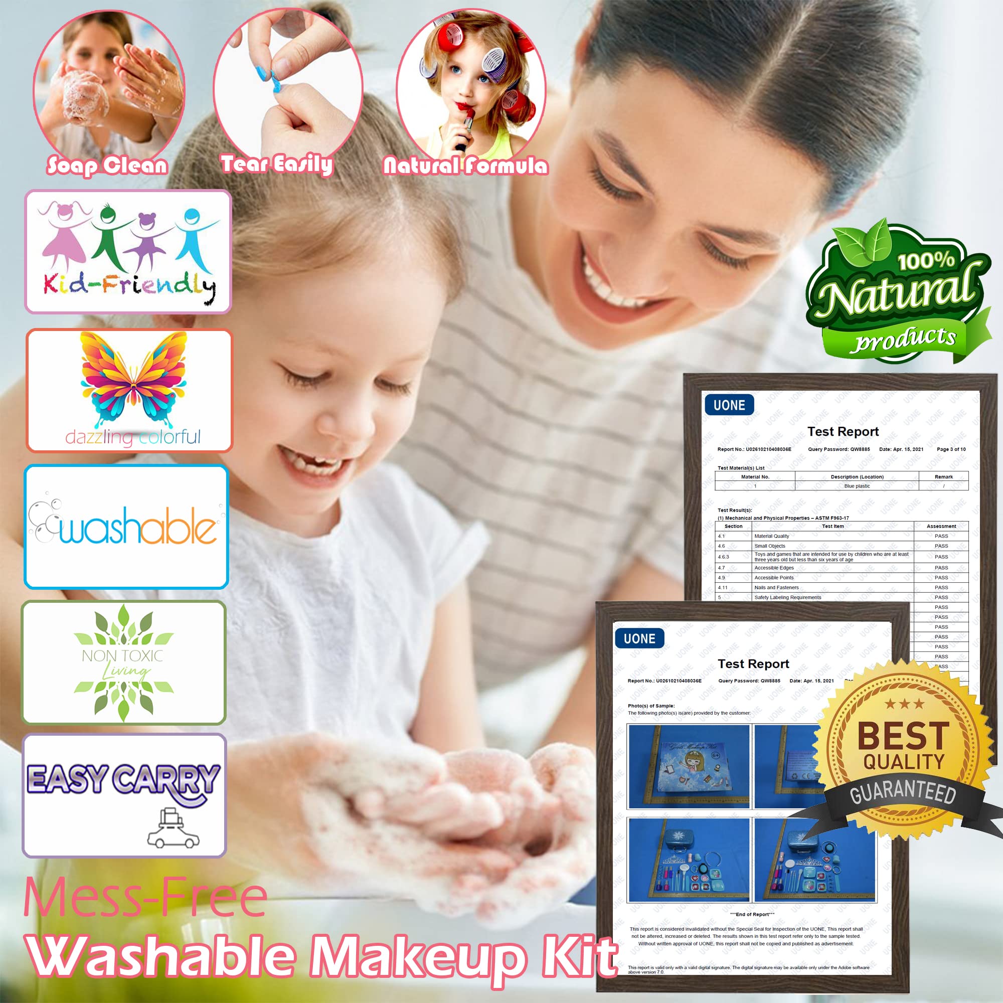 Kids Makeup Kit Toys for Girls - Child Real Makeup Toys for Girls, Washable Make Up for Little Girls, Non ToxicToddlers Pretend Cosmetic Kits,Age 4-12 Year Old Children Gift