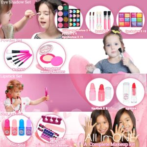 Kids Makeup Kit Toys for Girls - Child Real Makeup Toys for Girls, Washable Make Up for Little Girls, Non ToxicToddlers Pretend Cosmetic Kits,Age 4-12 Year Old Children Gift