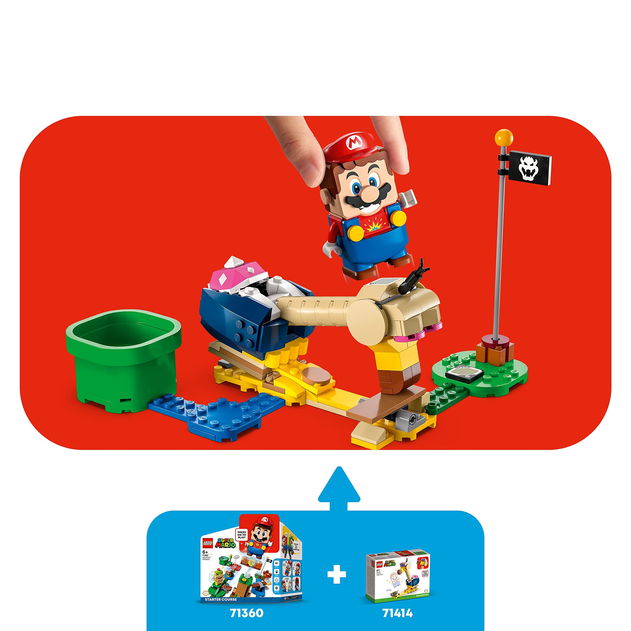 LEGO Super Mario Conkdor's Noggin Bopper Expansion Set 71414, Buildable Toy to Combine with Mario, Luigi or Peach Starter Course, Gift Idea for Kids 6 Plus