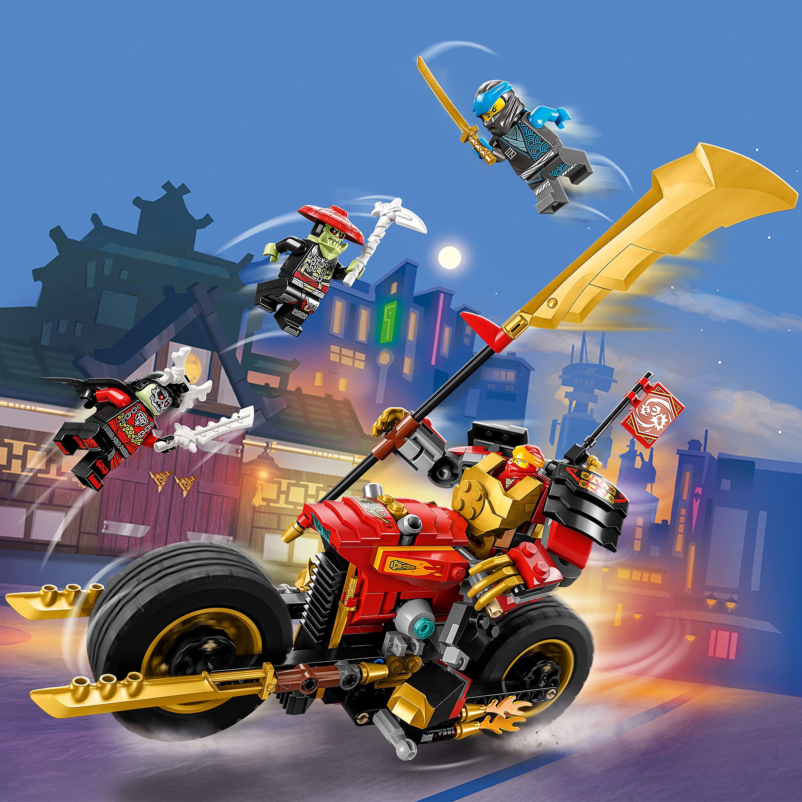 LEGO NINJAGO Kai’s Mech Rider EVO 71783, Upgradable Ninja Motorbike Toy, Mech Action Figure and 2 Bone Warrior Minifigures, Collectible Toys for Kids 7 Plus Years Old