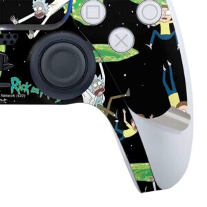 Skinit Decal Gaming Skin Compatible with PS5 Controller - Officially Licensed Adult Swim Rick and Morty Portal Pattern Design