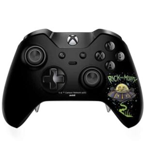 skinit decal gaming skin compatible with xbox one elite controller - officially licensed warner bros rick and morty spaceship design