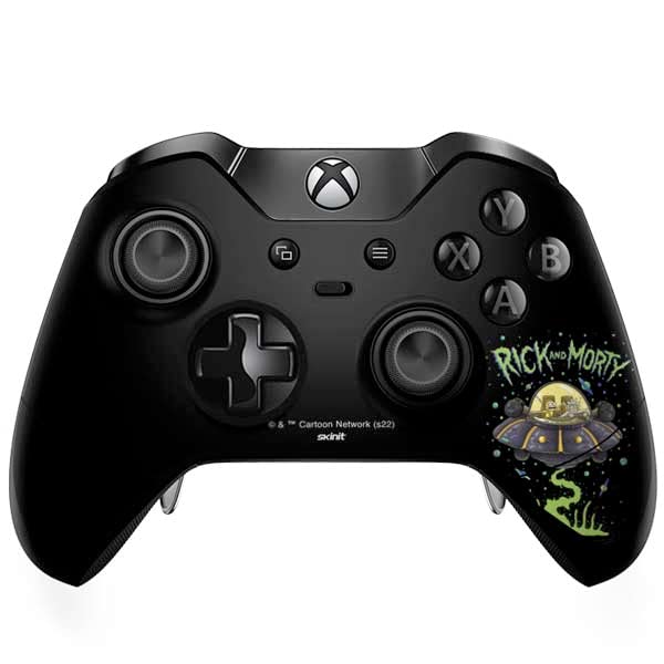 Skinit Decal Gaming Skin Compatible with Xbox One Elite Controller - Officially Licensed Warner Bros Rick and Morty Spaceship Design