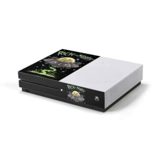 skinit decal gaming skin compatible with xbox one s console - officially licensed warner bros rick and morty spaceship design