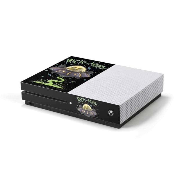 Skinit Decal Gaming Skin Compatible with Xbox One S Console - Officially Licensed Warner Bros Rick and Morty Spaceship Design