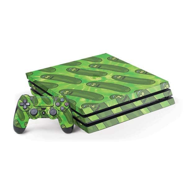 Skinit Decal Gaming Skin Compatible with PS4 Pro Console and Controller Bundle - Officially Licensed Warner Bros Pickle Rick Pattern Design