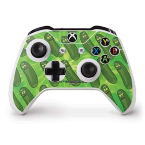 skinit decal gaming skin compatible with xbox one s controller - officially licensed warner bros pickle rick pattern design