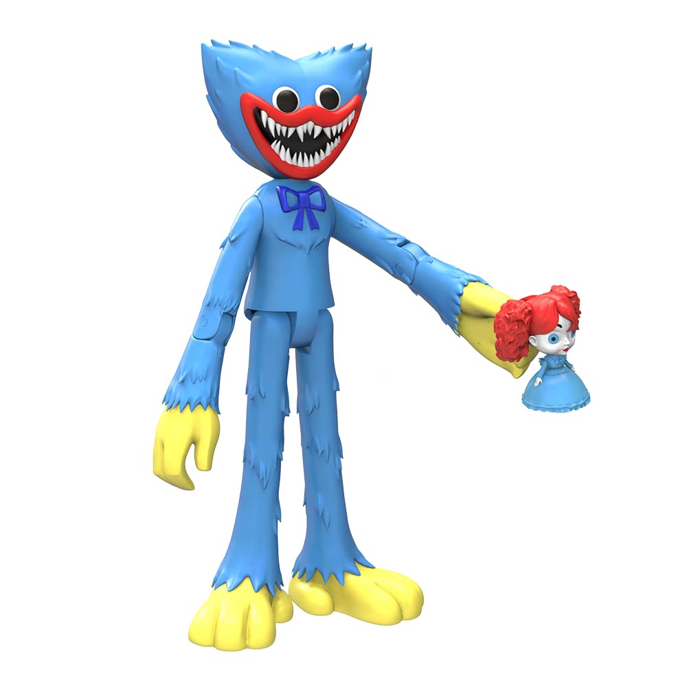 Poppy Playtime Scary Huggy Wuggy Action Figure (5'' Posable Figure, Series 1) [Officially Licensed], Blue