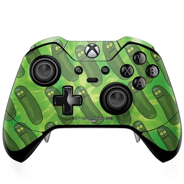 Skinit Decal Gaming Skin Compatible with Xbox One Elite Controller - Officially Licensed Warner Bros Pickle Rick Pattern Design