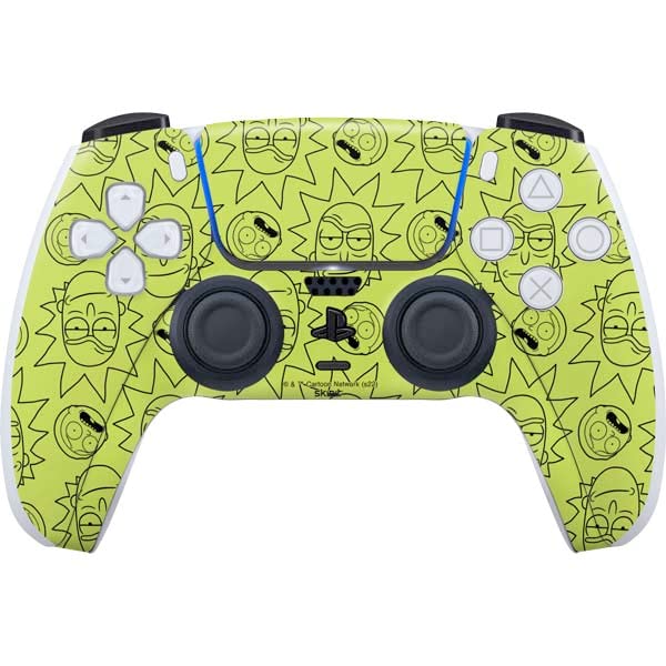 Skinit Gaming Decal Skin Compatible with PS5 and Compatible with PS5 Digital Edition DualSense Controller - Officially Licensed Warner Bros Rick and Morty All Over Print Design