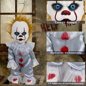 STYLE ON FLEEK Clown Plush Doll Horror Movie Stuffed Toy Figure Scary Terror Halloween Plushies Gifts for Kid Children 5.9' Birthday