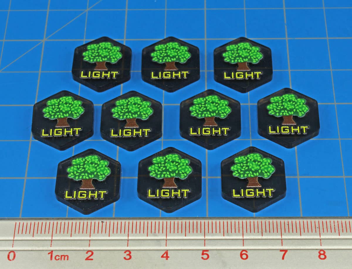 LITKO Premium Printed Mecha Battlefield Terrain Tokens | Compatible with BattleTech | Set of 10 (Light Woods)