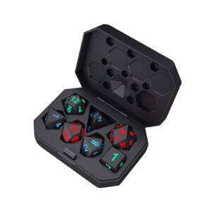 Light Up Dice,DND Dice Rechargeable with Charging Box,7 PCS LED Dice,Dungeons and Dragons Dice Polyhedral Dice Sets for Tabletop Games (Glowing dice)