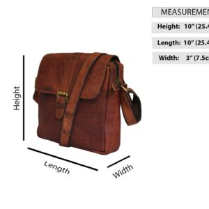 Madosh, Women's Leather Crossbody Bag Handmade Shoulder Vintage Style Brown Sling Handbag Purse