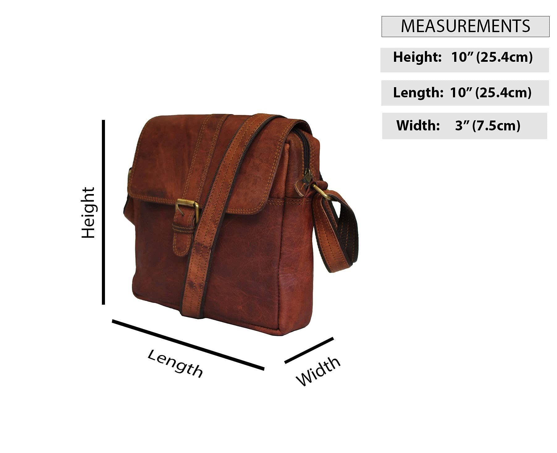 Madosh, Women's Leather Crossbody Bag Handmade Shoulder Vintage Style Brown Sling Handbag Purse