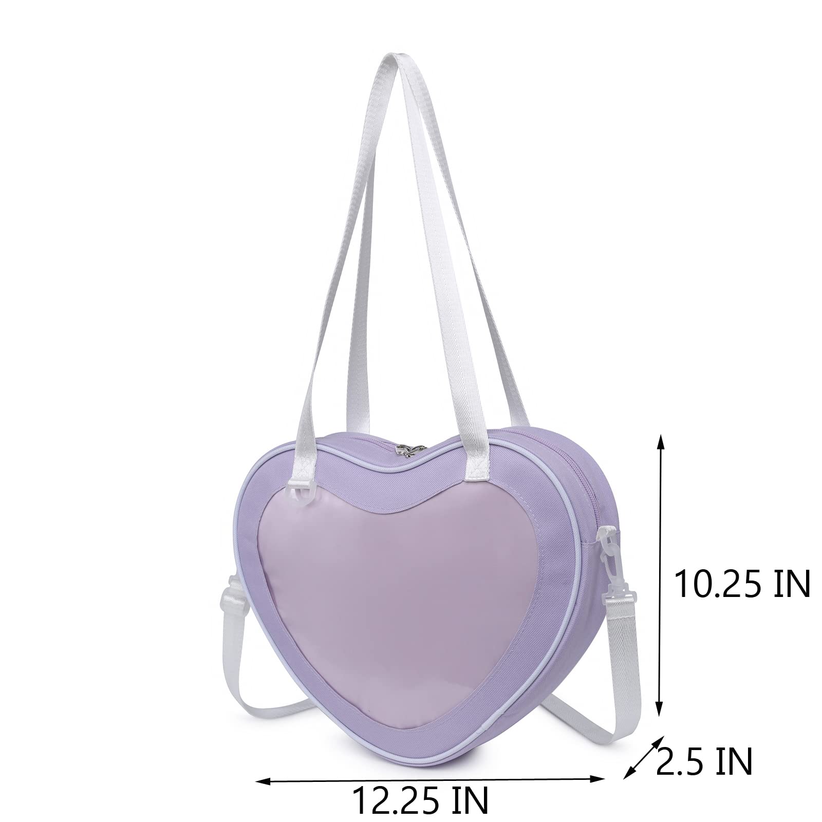 CHERRY SAUCE Ita Bag Crossbody Heart Shaped Purse Canvas JK Uniform Shoulder Bags for Anime Pins Display