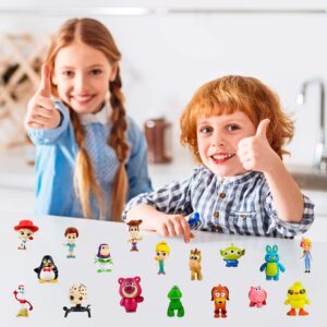 Toy Story Action Figures – Set of 17 Mini Figurines for Kids – Collectible Toy Store Cake Toppers – Great Party Favors for Toddlers – Action Figure Set with Keychain – Toy Story Birthday