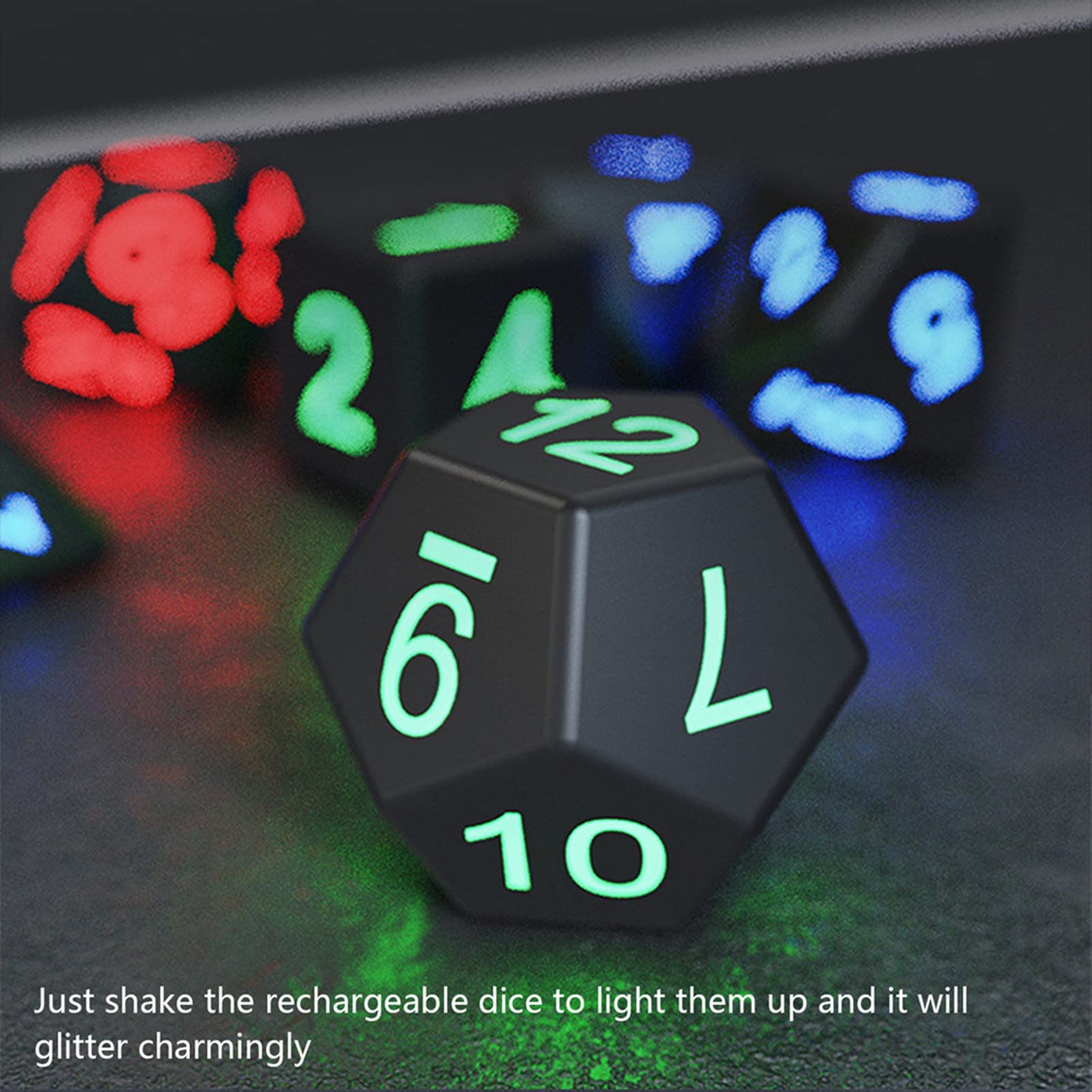 Light Up Dice,DND Dice Rechargeable with Charging Box,7 PCS LED Dice,Dungeons and Dragons Dice Polyhedral Dice Sets for Tabletop Games (Glowing dice)