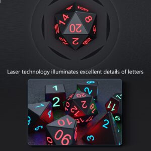 Light Up Dice,DND Dice Rechargeable with Charging Box,7 PCS LED Dice,Dungeons and Dragons Dice Polyhedral Dice Sets for Tabletop Games (Glowing dice)