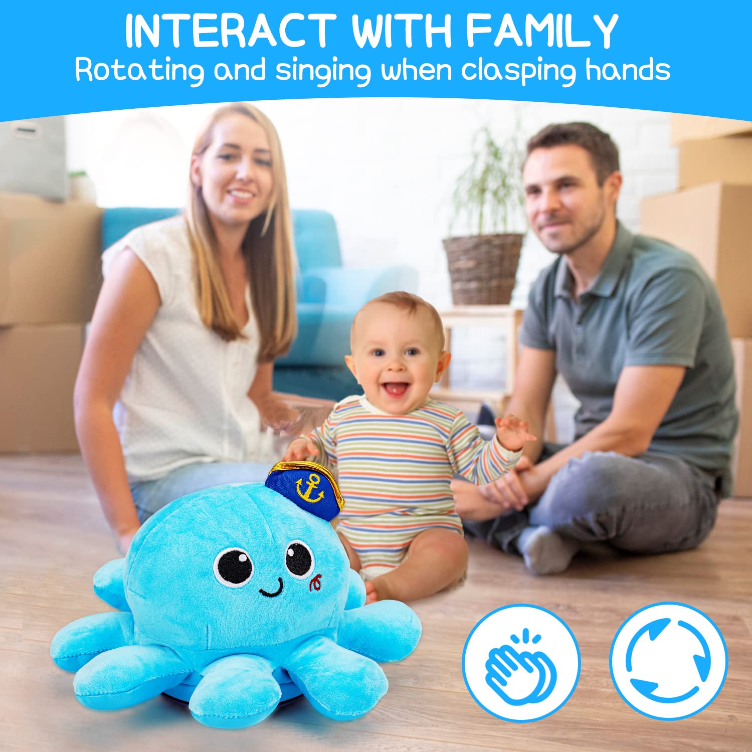 Crawling & Walking Baby Toys 6 to 12 12-18 Month Musical Plush Octopus Light up Voice Control Dancing Infant Toys 0 12 7 8 9 10 Month 1 2 3 Year Old Boy Girl Tummy Time Sensory Toddler First Gift