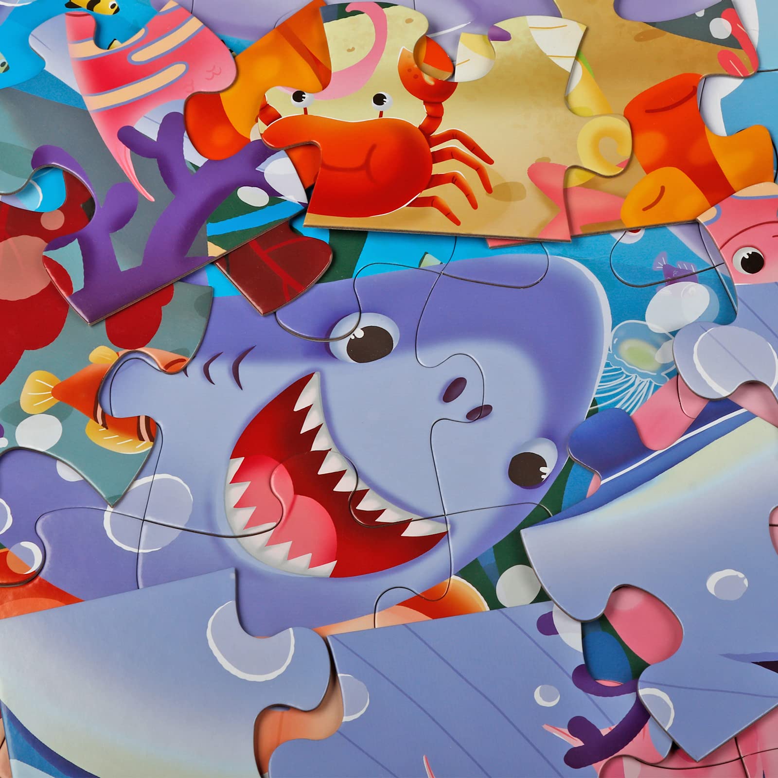 Jumbo Floor Puzzle for Kids Underwater Jigsaw Large Puzzles 48 Piece for Toddler Children Learning Preschool Educational Intellectual Development Toys 3-5 4-8 Years Old Gift for Boys and Girls