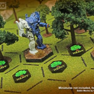 LITKO Premium Printed Mecha Battlefield Terrain Tokens | Compatible with BattleTech | Set of 10 (Heavy Woods)