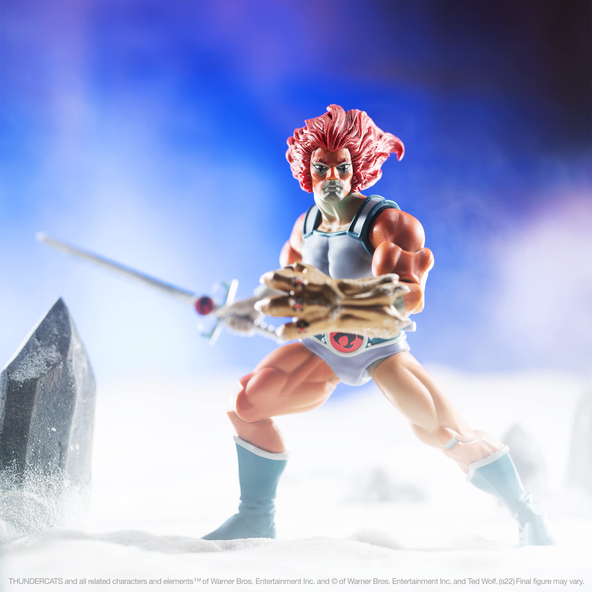 Super7 ULTIMATES! Thundercats Lion-O (Hook Mountain Ice) - 7" Thundercats Action Figure with Accessories Classic Cartoon Collectibles and Retro Toys