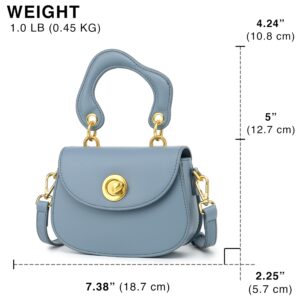 Scarleton Crossbody Bags for Women, Purses for Women, Satchel Shoulder Bag, Lightweight Gold Chain Crossbody Bag Purse, H210607 - Blue