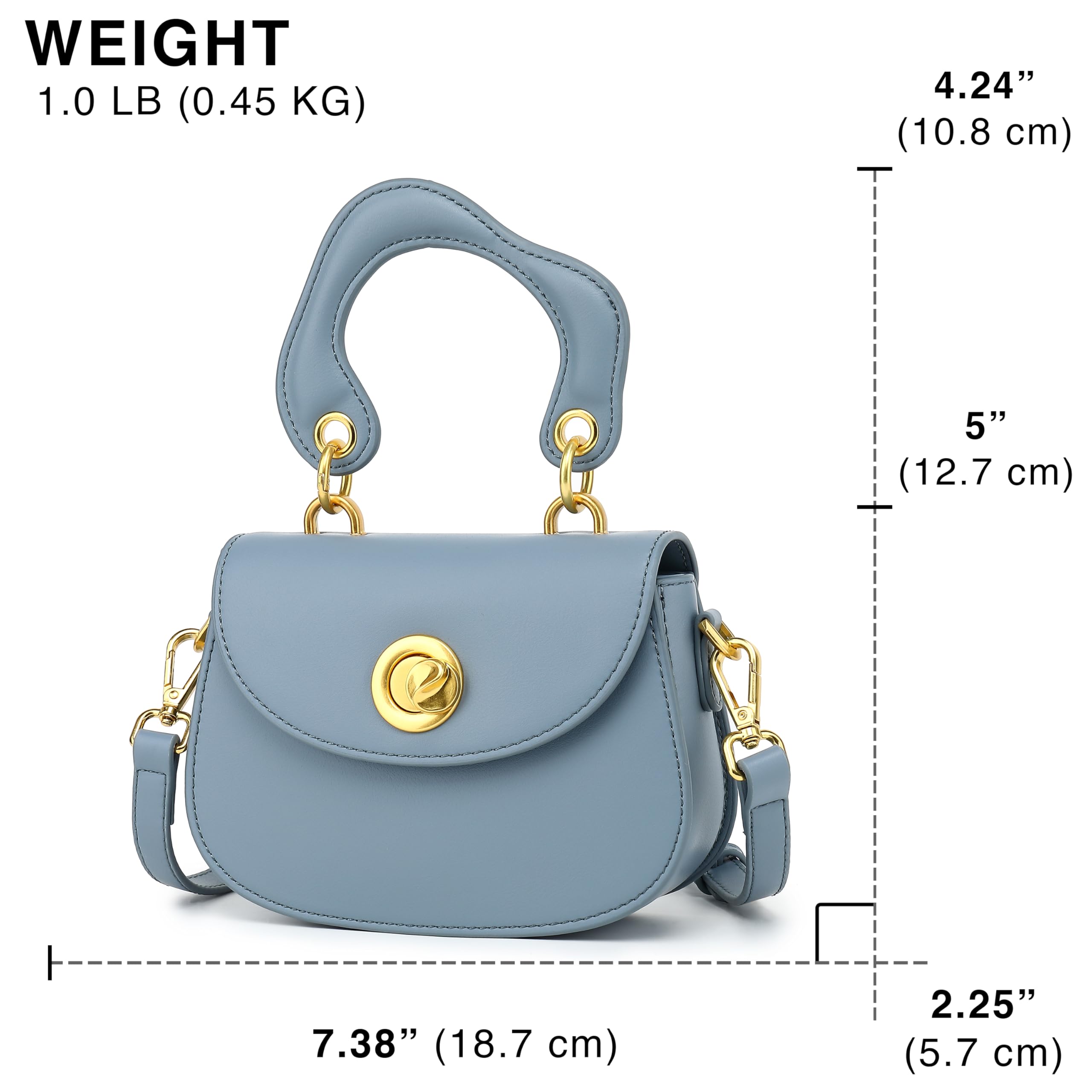 Scarleton Crossbody Bags for Women, Purses for Women, Satchel Shoulder Bag, Lightweight Gold Chain Crossbody Bag Purse, H210607 - Blue