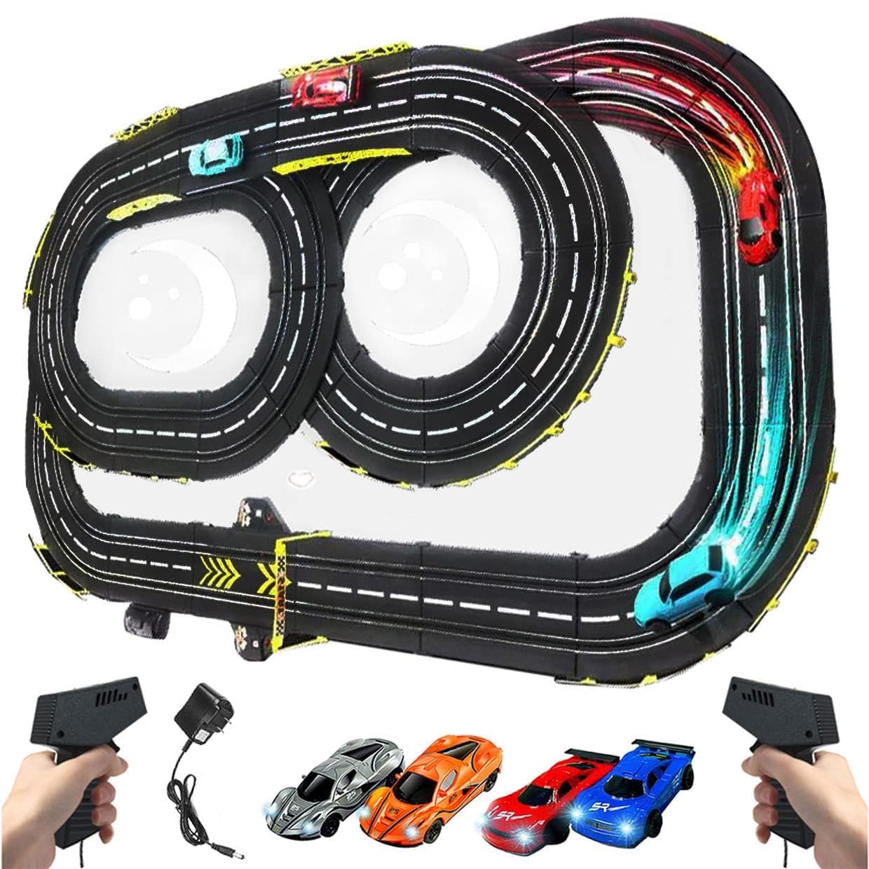 Slot Car Race Track Sets ，Puzzle Racer Kids Car Track Set ， Flexible Race Track for Kids ，Electric Race Car Track Set, Race Track, Race Car Track, Slot Cars Race Tracks & Accessories Gifts