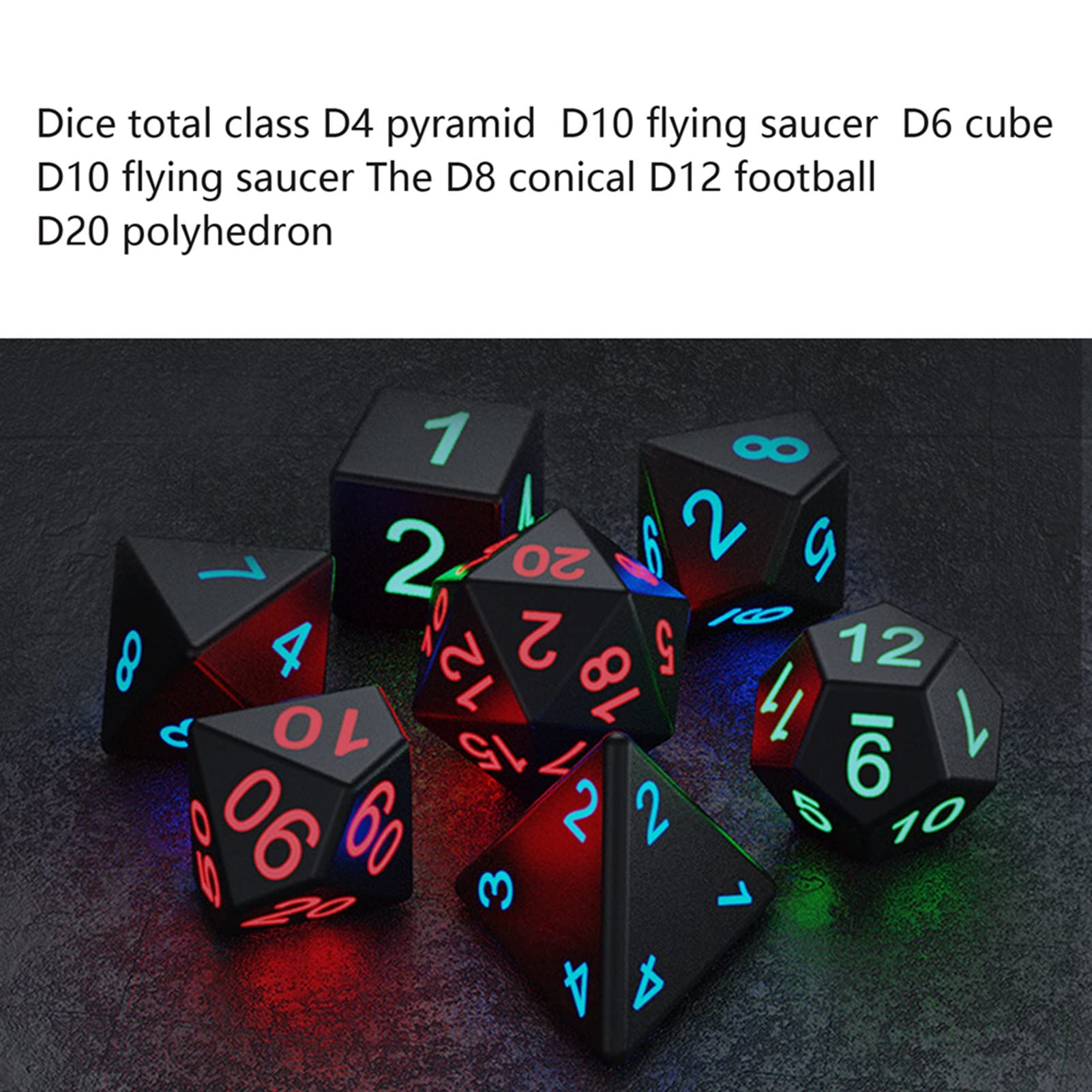 Light Up Dice,DND Dice Rechargeable with Charging Box,7 PCS LED Dice,Dungeons and Dragons Dice Polyhedral Dice Sets for Tabletop Games (Glowing dice)