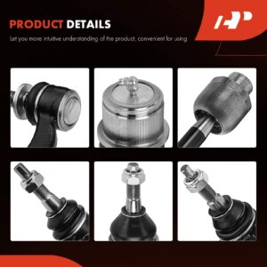 A-Premium Set of 12, Front Upper Control Arm, Lower Ball Joint, Inner Outer Tie Rod End, Front & Rear Sway Bar Link, Compatible with Dodge Durango 2004-2009, Chrysler Aspen 2007-2009